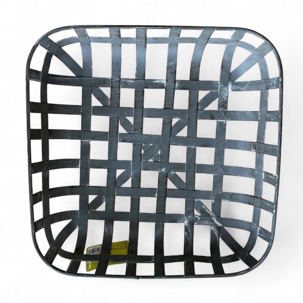Square metal basket with a unique design by The Spring Shop